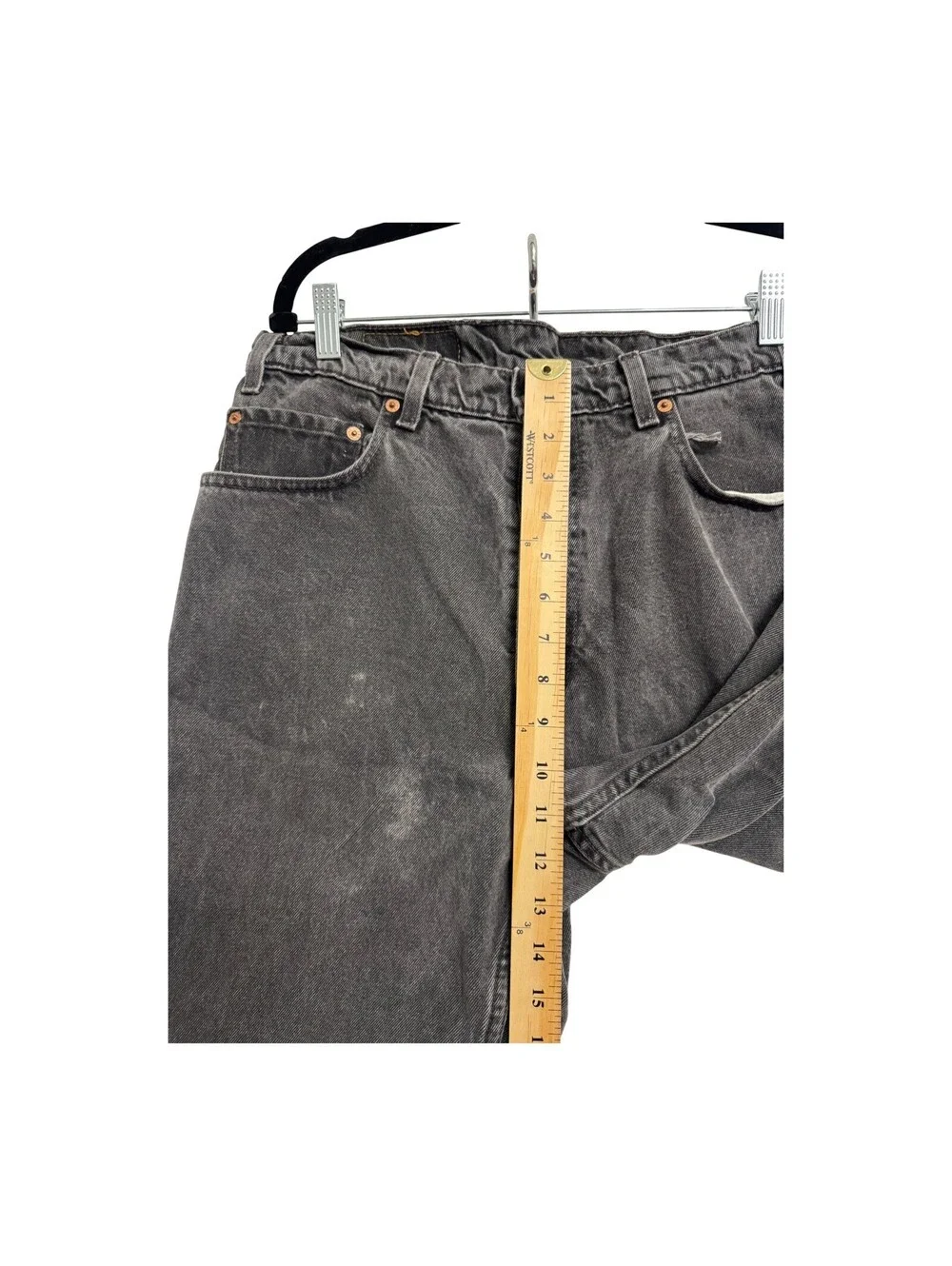 Levis 550 Relaxed Fit Mens Jeans W36 L32 Faded Black Denim Pre-Owned